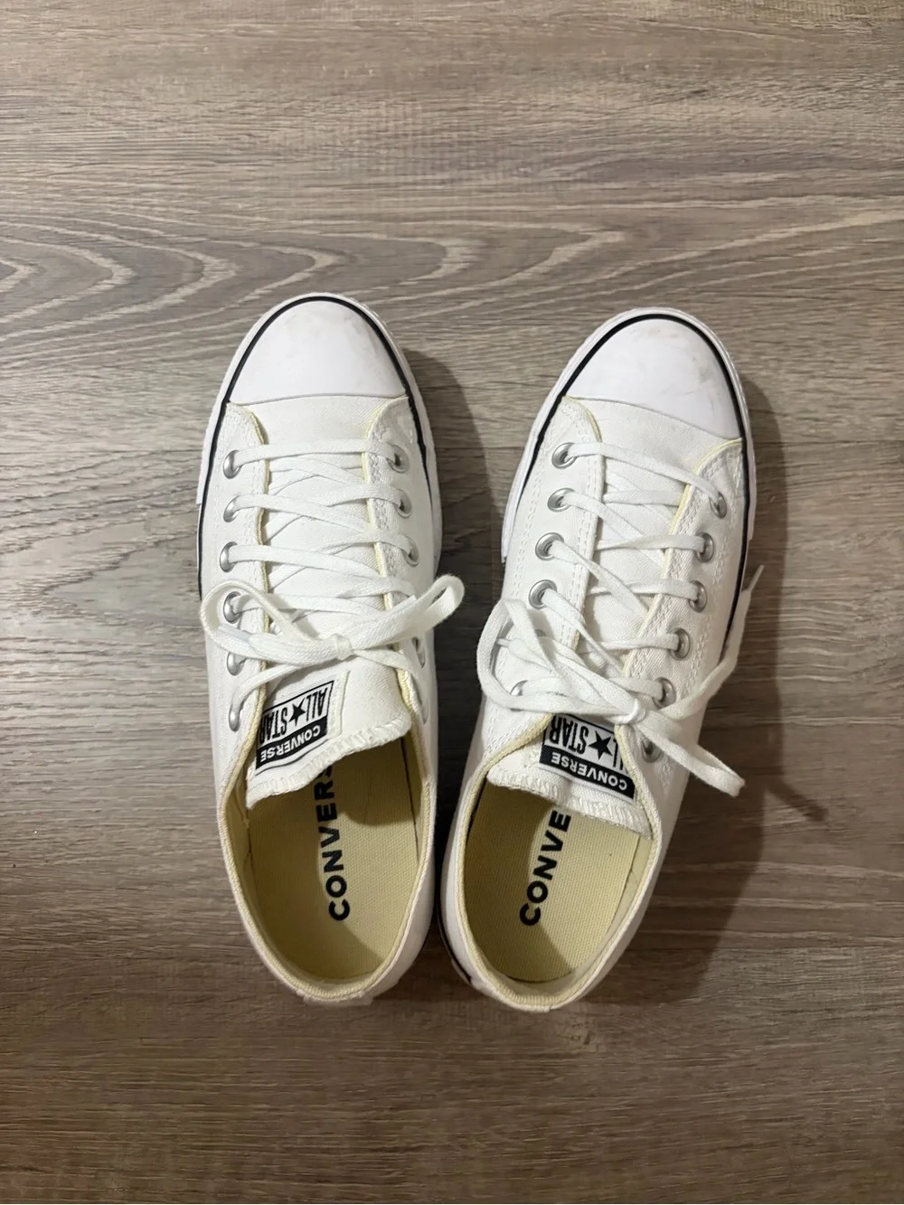 Women’s White Converse Platform Low Top Sneakers